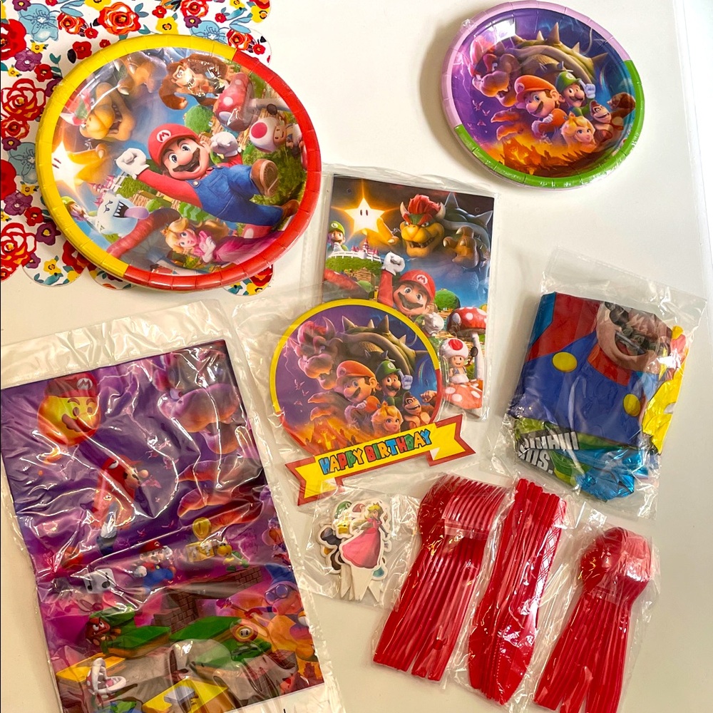 Super Mario Party Supplies Set - Red and Yellow